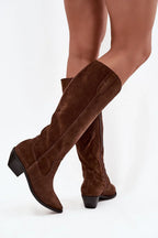 Women Heel Boots - Mid Cuban Shoes