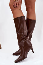 Women Heel Boots - Mid Stiletto Shoes