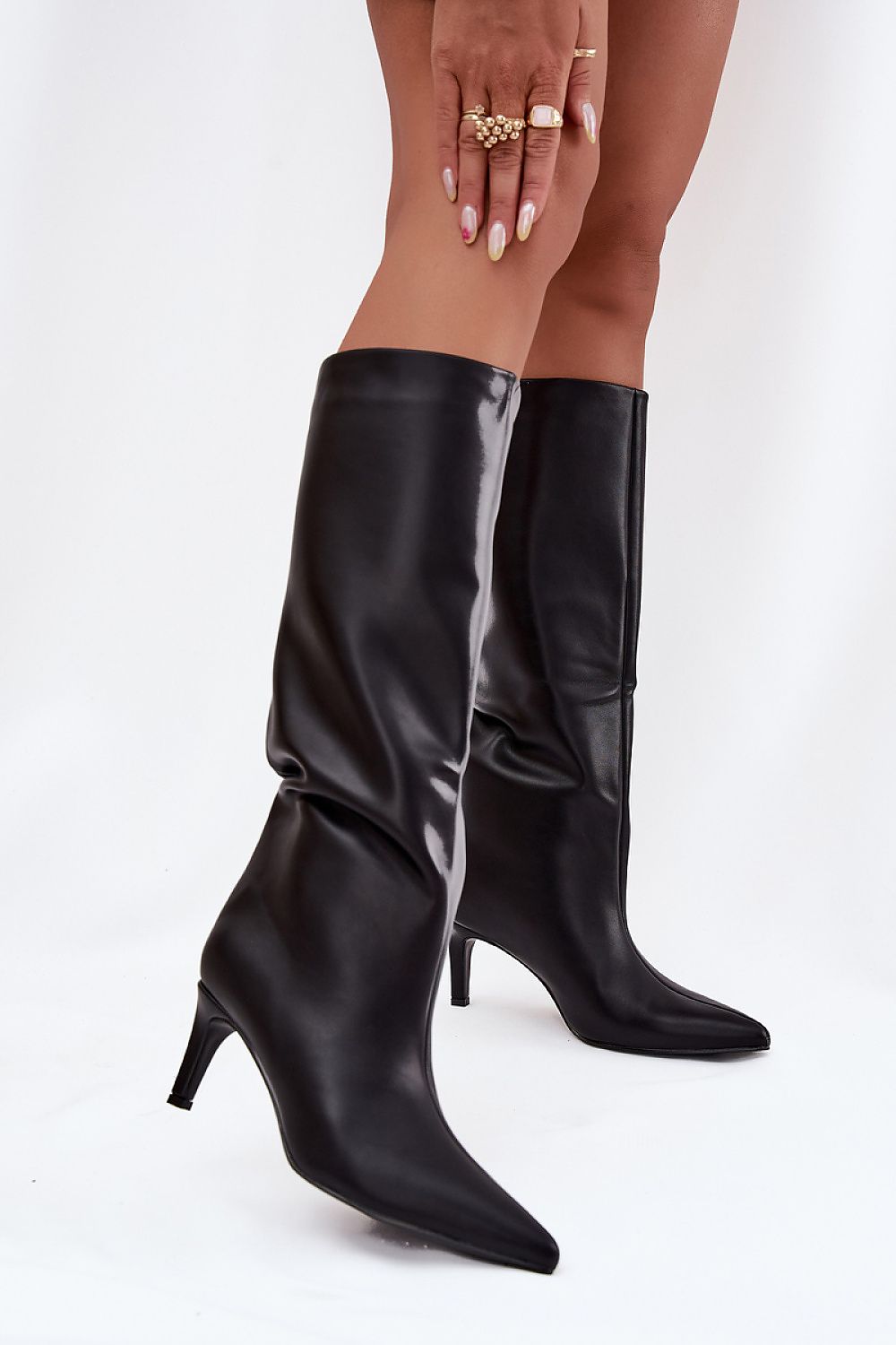 Women Heel Boots - Mid Stiletto Shoes