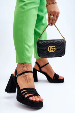 Women High Platform Block Heel Sandals - Guocali