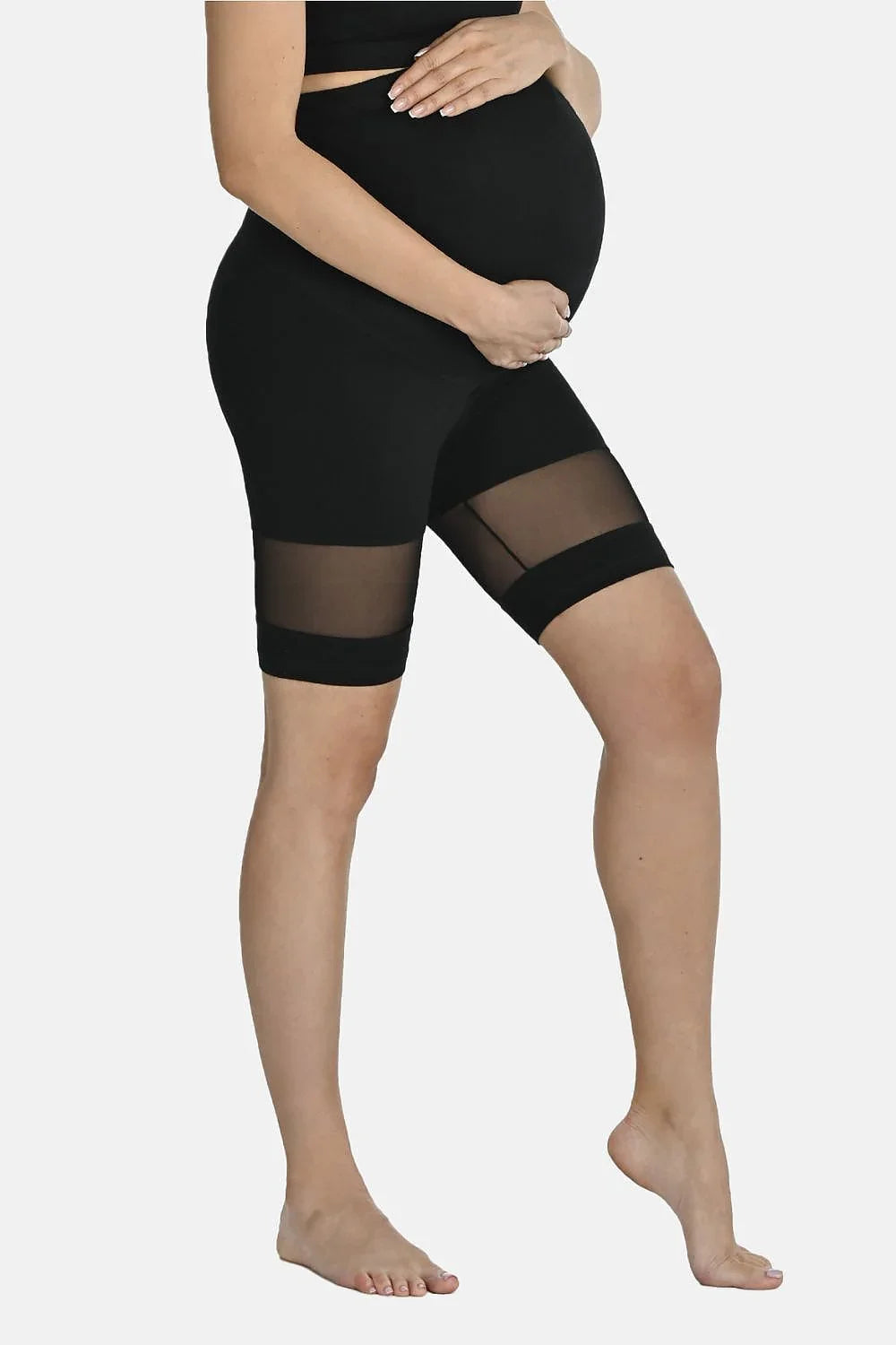 Women High Waist Maternity Above Knee Legging Shorts