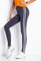 Women High Waist Striped Sporty Chic Leggings