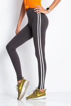 Women High Waist Striped Sporty Chic Leggings