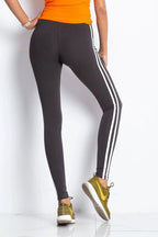 Women High Waist Striped Sporty Chic Leggings