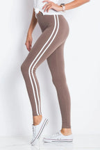 Women High Waist Striped Sporty Chic Leggings