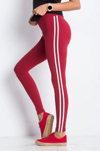Women High Waist Striped Sporty Chic Leggings