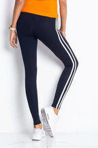 Women High Waist Striped Sporty Chic Leggings