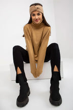 Women Longline Relaxed Turtleneck Sweater