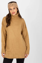 Women Longline Relaxed Turtleneck Sweater