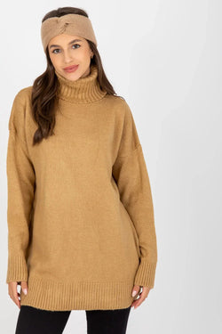 Women Longline Relaxed Turtleneck Sweater - Guocali