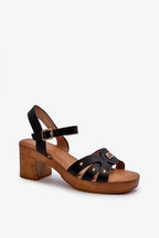 Women Mid Heel Comfort Block Sandals