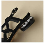 Women Narrow Band Gladiator Block Heel Sandals