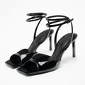 Women Square Toe Strappy Stiletto Heels