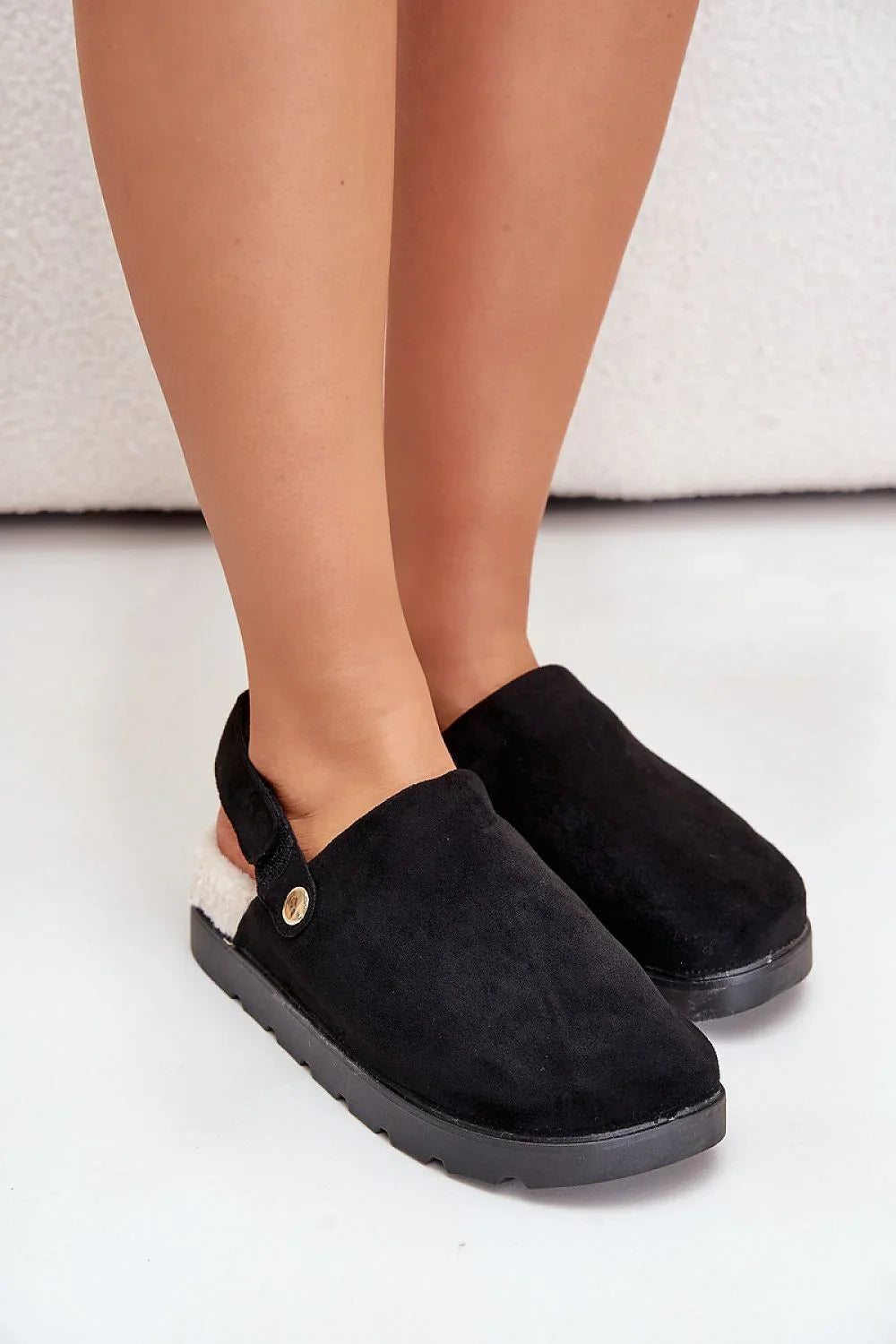 Women Suede Fur Platform Slippers
