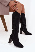 Women Thigh High Boots - High Block Shoes
