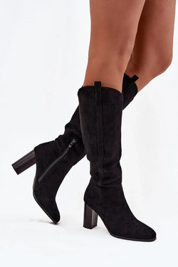 Women Thigh High Boots - High Block Shoes - Guocali