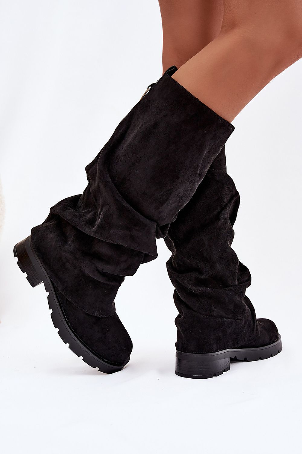 Women Thigh High Boots - Low Block Shoes