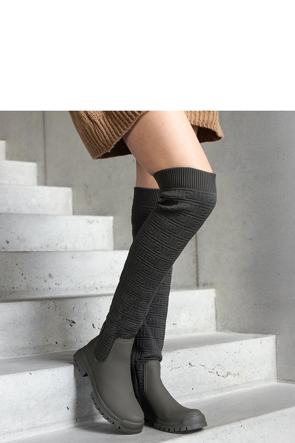 Women Thigh High Boots - Low Block Shoes