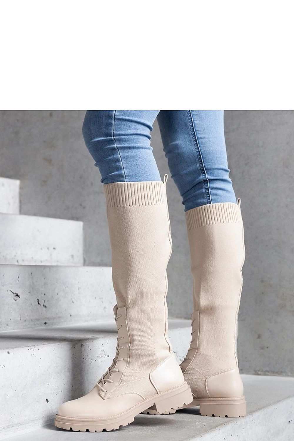 Women Thigh High Boots - Low Block Shoes