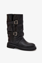 Women Thigh High Boots - Low Block Shoes