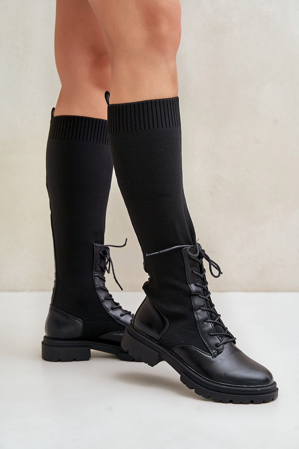 Women Thigh High Boots - Low Block Shoes