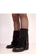 Women Thigh High Boots - Low Block Shoes
