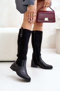 Women Thigh High Boots - Low Block Shoes