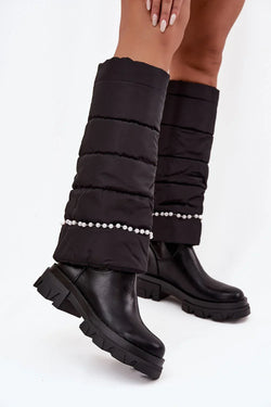 Women Thigh High Boots - Low Block Shoes - Guocali