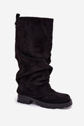 Women Thigh High Boots - Low Block Shoes