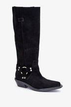 Women Thigh High Boots - Low Cuban Shoes