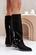 Women Thigh High Boots - Low Cuban Shoes