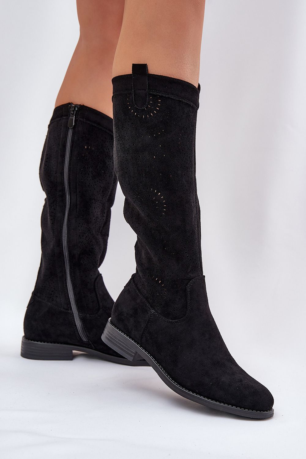 Women Thigh High Boots - Low Flat Shoes