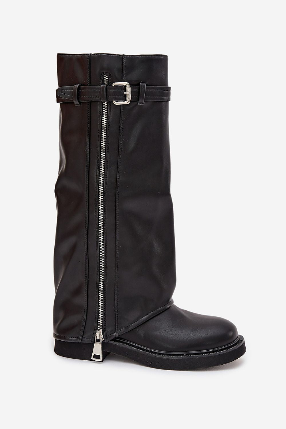 Women Thigh High Boots - Low Flat Shoes