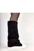 Women Thigh High Boots - Low Platform Shoes