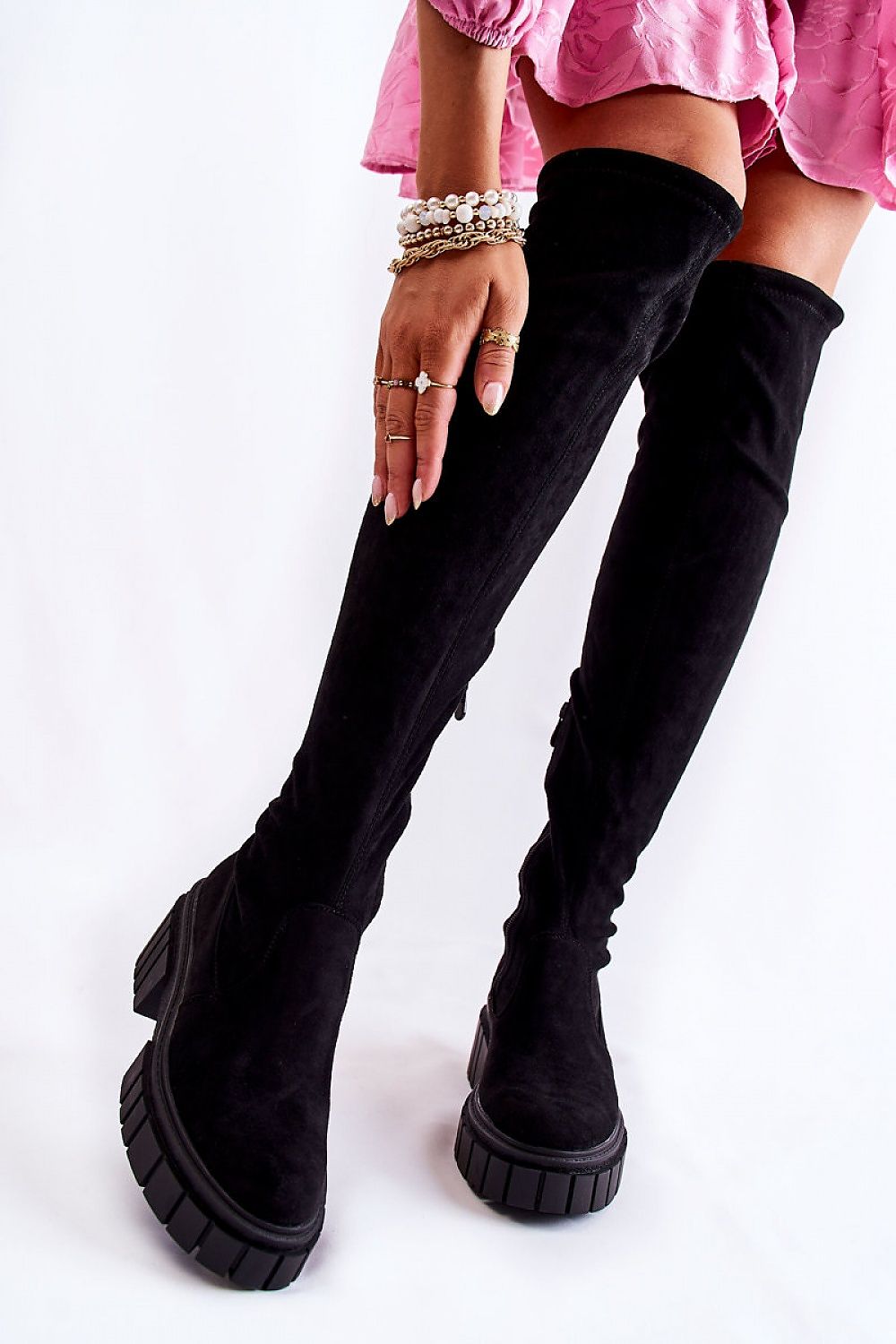 Women Thigh High Boots - Mid Platform Shoes
