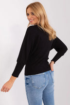 Women's Batwing-Sleeve Blouse - Textured Waist Length