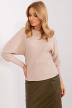 Women's Batwing-Sleeve Blouse - Textured Waist Length