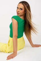 Women's Boat-Neck Blouse - Solid Waist Length