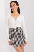Women's Button-Down Blouse - Striped Waist Length