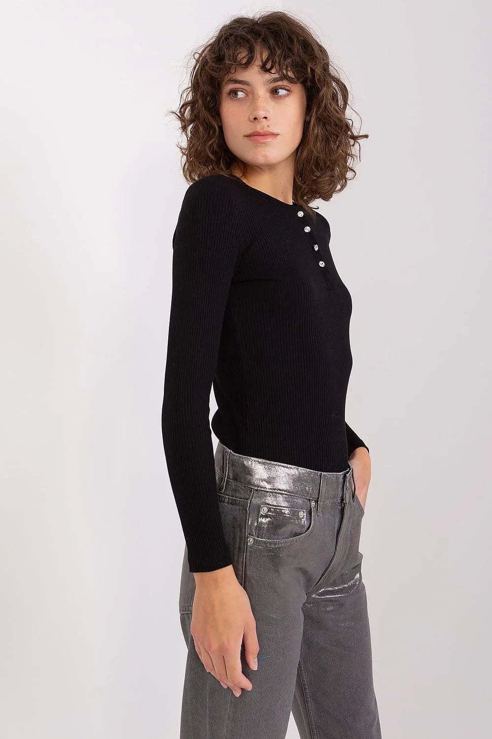 Women's Button-Down Casual Blouse - Striped Waist Length