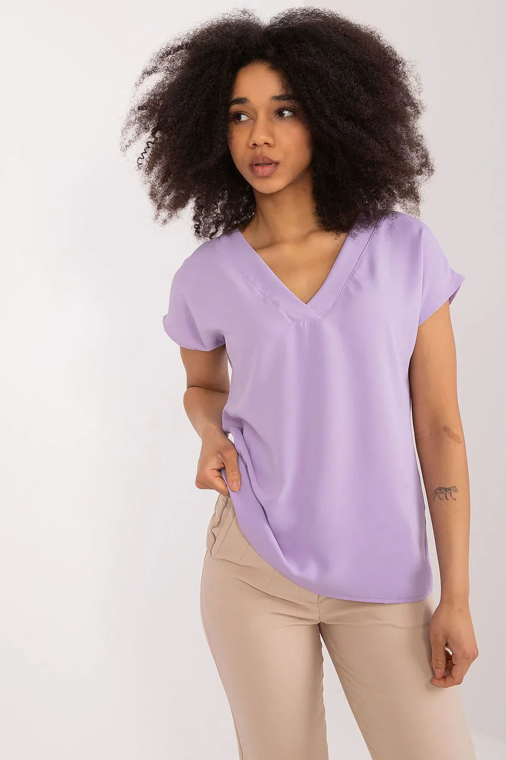 Women's Casual Blouse - Solid Hip Length