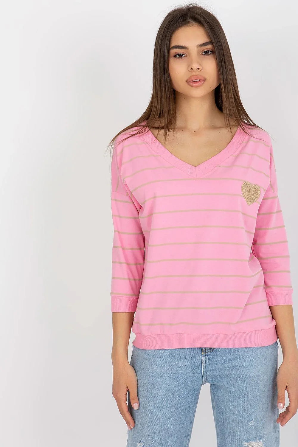 Women's Casual Blouse - Striped Hip Length