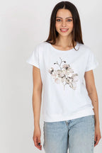 Women's Cotton Blouse - Floral Hip Length
