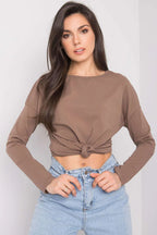 Women's Cotton Blouse - Solid Cropped Length