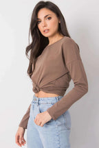 Women's Cotton Blouse - Solid Cropped Length