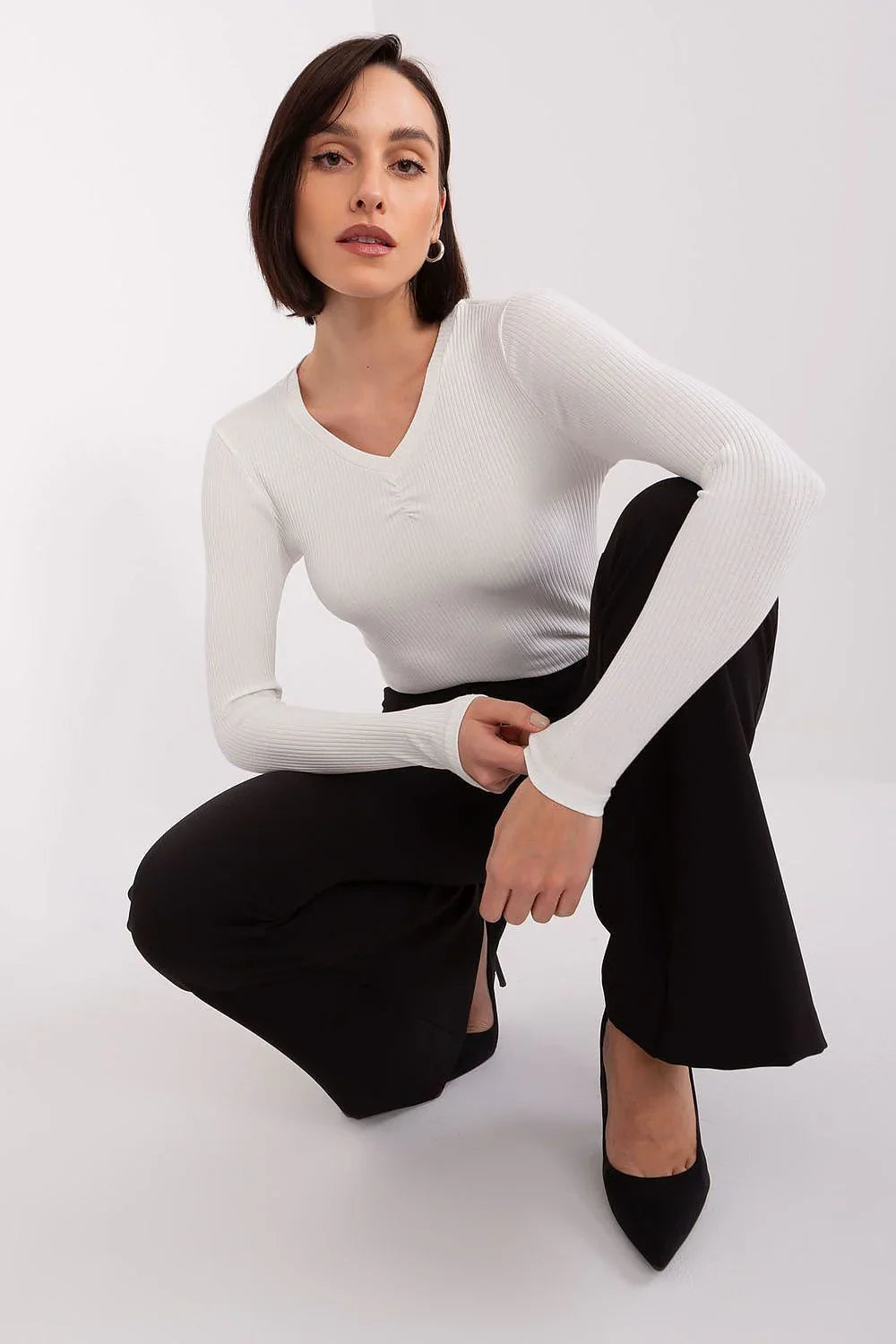 Women's Cotton Blouse - Solid Waist Length