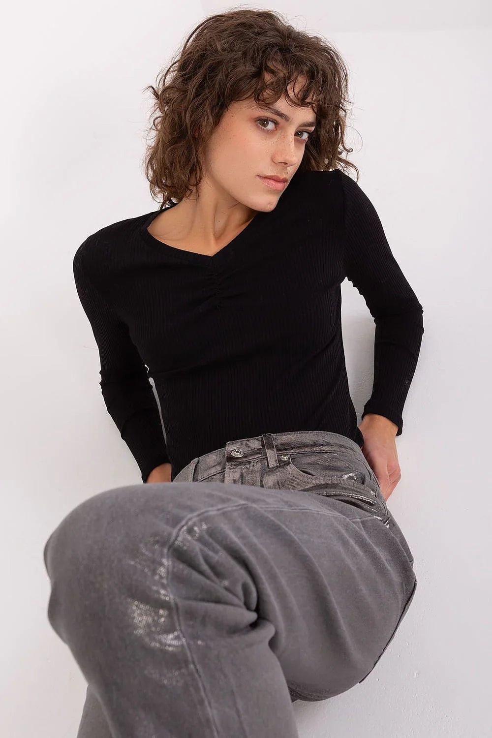 Women's Cotton Blouse - Solid Waist Length