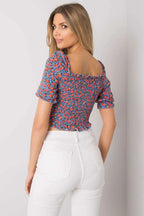 Women's Crop Blouse - Floral Cropped Length
