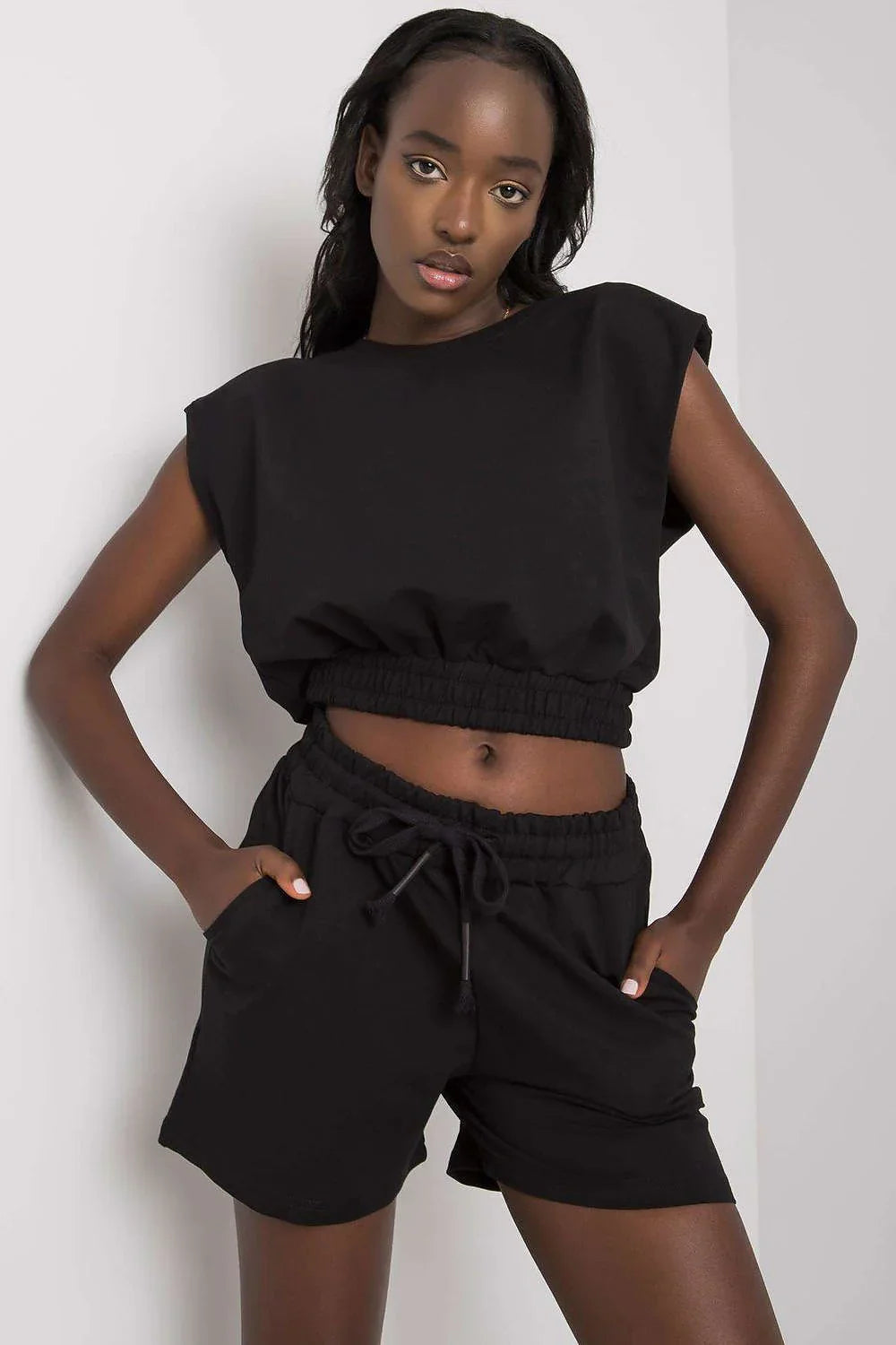 Women’s Cropped Sweatshirt and Shorts Summer Set