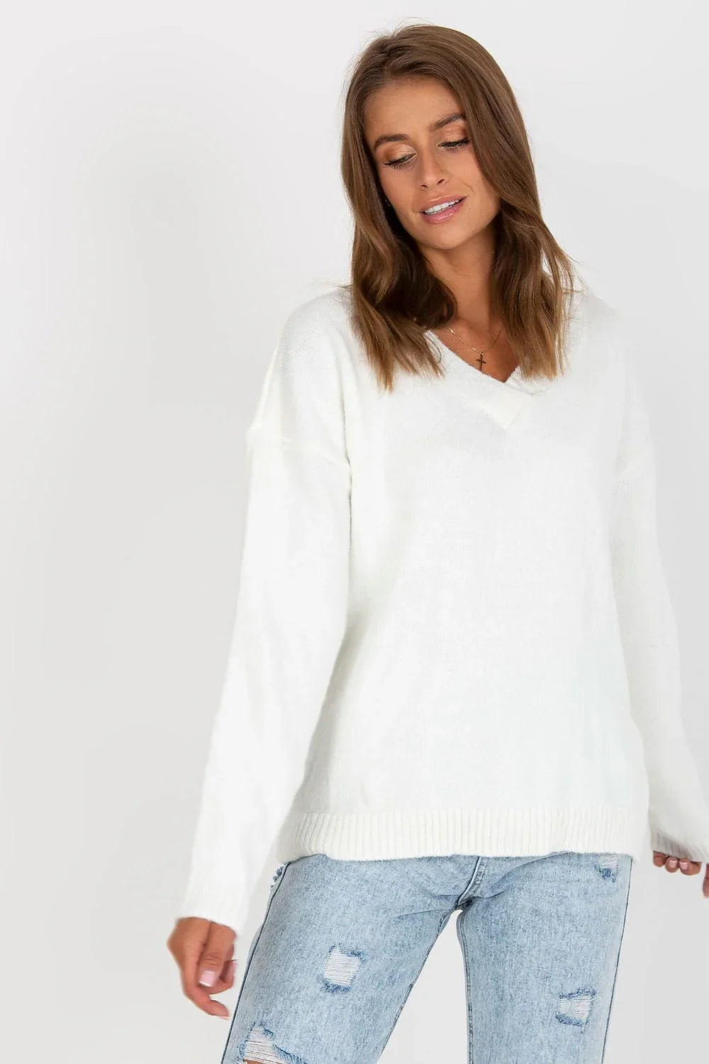 Women's Essential Solid V-Neck Pullover Sweater